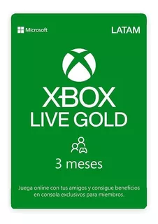 Suscripcion Microsoft Xbox Live Gold 3 Meses Oficial