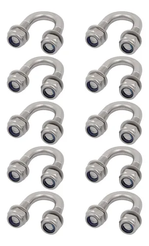 comprar 10pcs M6 Rosca 304 Acero Inoxidable Round Bend U Bolt Para