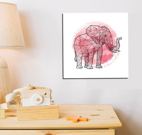 Vinilo Decorativo 60x60cm Bebe Animal Geometrico Elefante