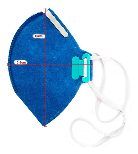 Kit 10 Máscaras N95 Proteção Respiratória Pff2 Reutilizável Cor Azul Lub