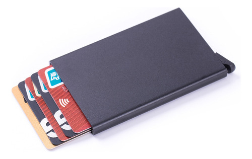 Caja De Tarjetas De Aluminio Azul Con Rfid Antirrobo