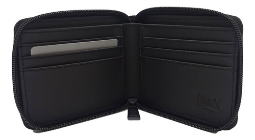 Billetera Everlast Con Cierre - Para Tarjeteros Y Billetes Eve 27807.1 Negro Liso