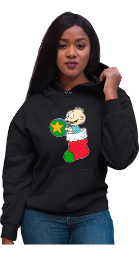 Sudadera Dama O Caballero Negra Navideña De Tommy Rugrats 