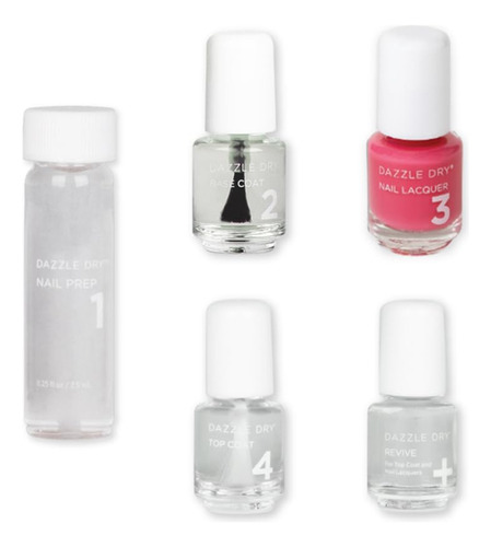 Kit De Cuidado De Uñas Dazzle Dry Mini Raspberry System 4 St