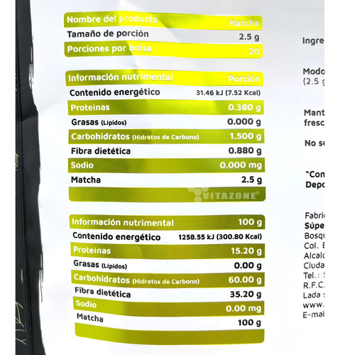 Infusion Matcha En Polvo Vidanat Con 50 Gramos Matcha