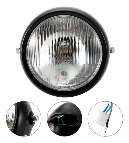 Faro Led For Motocicleta, Carcasa De Metal Y Lente De Vidri