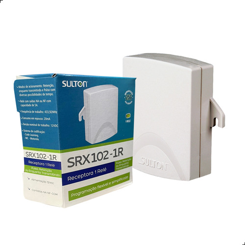 Receptora Srx 102 1r Sulton 12v 1 Relé + 4 Controles 433mhz