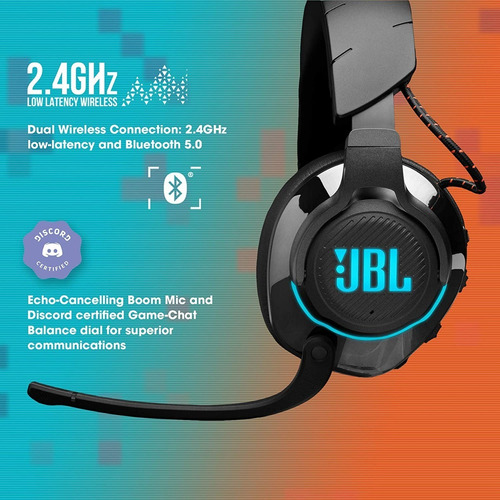 Imagen 10 de 12 de Audífonos gamer inalámbricos JBL Quantum 800 JBLQUANTUM800 negro con luz LED