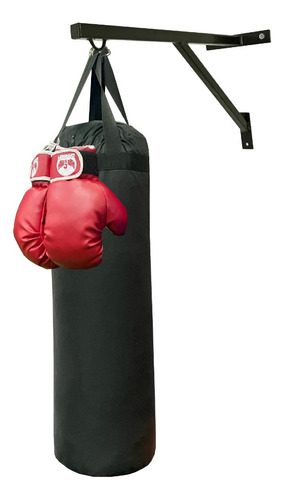 Saco De Boxeo 100cm Soporte De Pared+ Relleno+ 1 Par Guantes