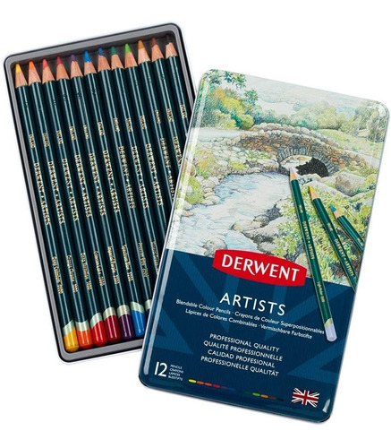 Lápices D Colores Derwent Artists Caja Metálica C 12 Arte Di