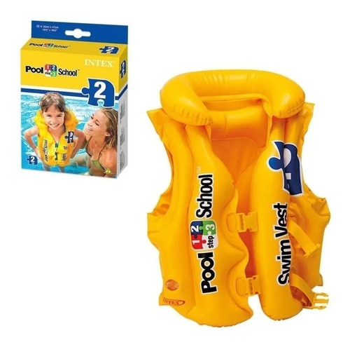 Chaleco Salvavidas Amarillo Intex Para Niños 3 A 6 Años