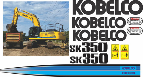 Calcomanías Excavadora Kobelco Sk350 Stickers Adhesivos