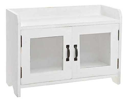 Mini Organizador De Gabinete De Madera Blanca Antigua