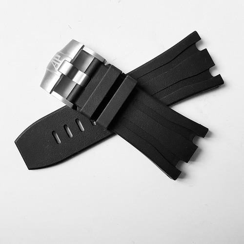 Extensible De Caucho Negro 28mm Con Hebilla Para Audemars Ancho De La Correa 28 Mm
