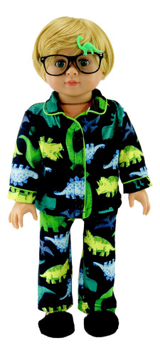 American Fashion World Pijama Con Botones De Dinosaurio Par.