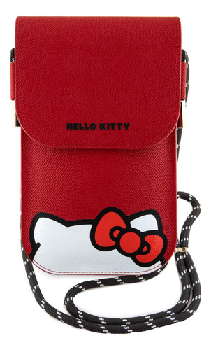 Wallet Hello Kitty Tpu Orejas Con Correa Roja