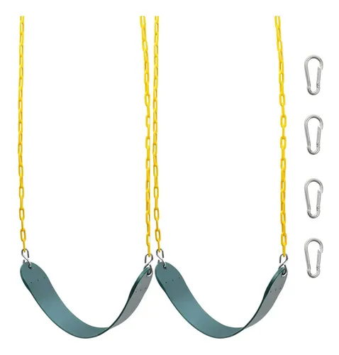 HeyZoo Asiento de columpio para niños resistente con cuerda ajustable de 79 pulgadas, juego de columpio de capacidad de 330 libras, accesorios de repuesto con 2 mosquetones y 2 correas para