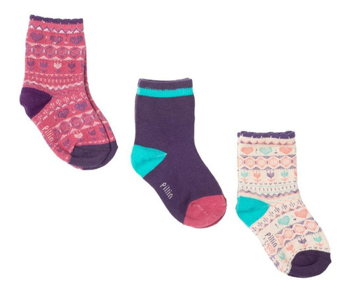 Pack 3 Calcetines Bebé Niña Multicolor Pillin