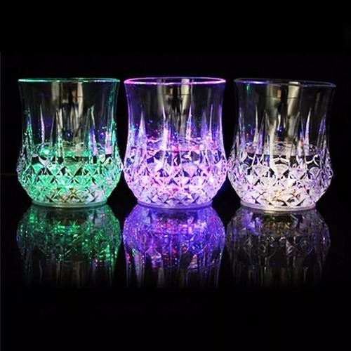 Vaso De Cristal Con Luces De Colores