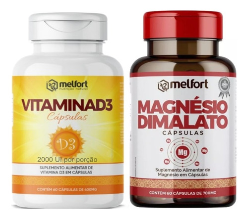 Kit Vitamina D + Magnésio Dimalato 