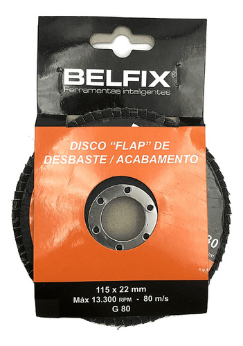 Disco De Lixa Flap 4.1/2 115mm Grão 80 Desbaste P/ Lixadeira