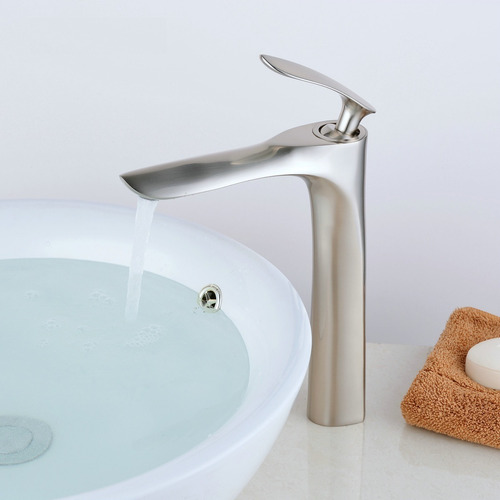 Imagen 2 de 9 de Llave Grifo Monomando Lavabo Ovalin Niquel Satinado Gami