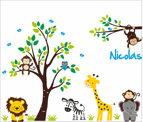 Vinilo Decorativo Selva Infantil Para Niños / Safari /jungla