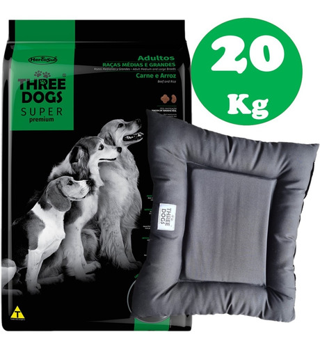 Three Dogs Adulto Super Premium 20 Kg + Regalo