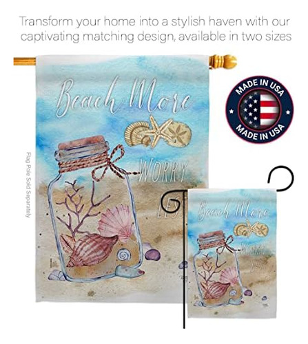 Breeze Decor Beach More Garden Flag Set Soporte De Pared Con