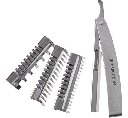 Kit Navalhete Retrátil 3 Pentes Lâminas Platinum Marco Boni