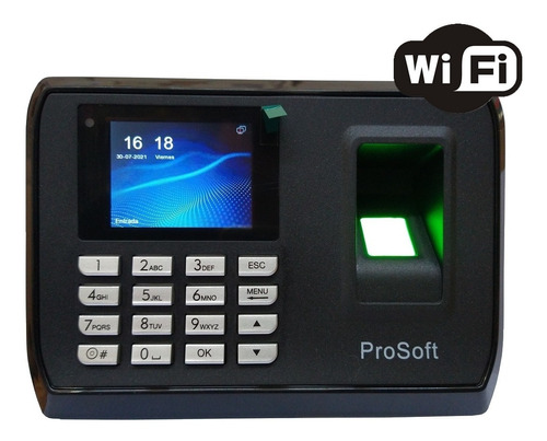 Reloj Control Horario Biometrico Prosoft Wifi +bateria Color Negro