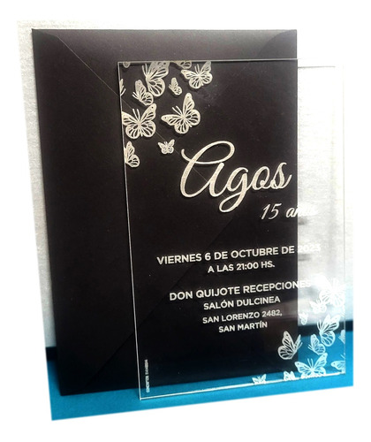 Tarjeta Invitacion De Acrilico 15 Años X 45