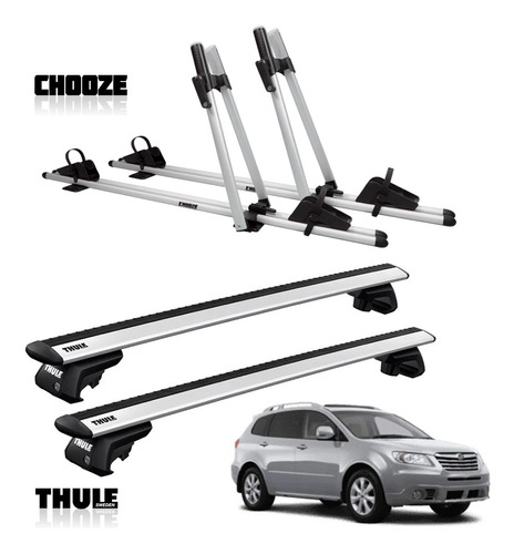 Rack Thule Subaru Tribeca 2019 + 2 Suportes Bicicleta Chooze