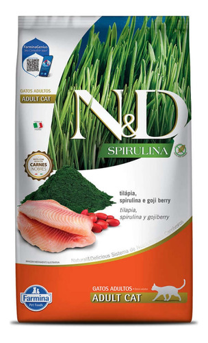 N&d Spirulina Tilápia E Goji Berry Para Gatos Adultos 1,5kg