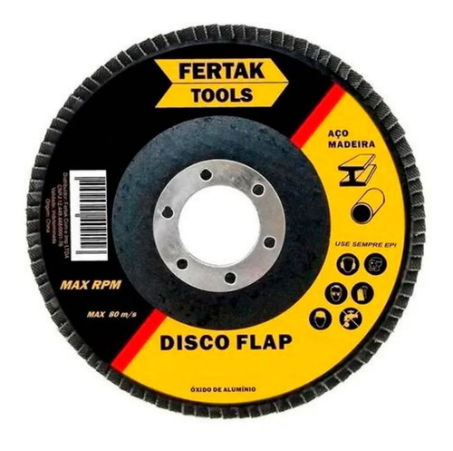 Disco De Lixa P/ Desbaste P/ Esmerilhadeira 115mm Fertak #80