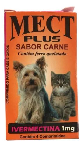 Mect Plus Ivermectina Para Cães E Gatos 1mg-sabor Carne