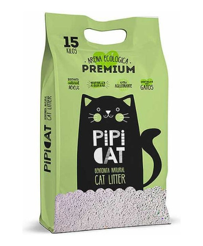 Arena Aglutinante Para Gatos 15kg Control Olores Pipicat