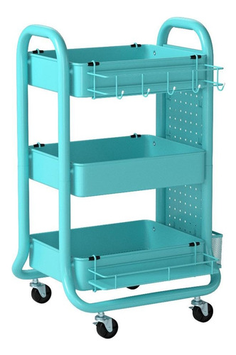 Carrito De Almacenamiento 3 Niveles Con Tablero Y Cestas Ver