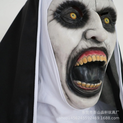 Máscara Dia Das Bruxas A Freira Látex Halloween Carnaval Cor Branco
