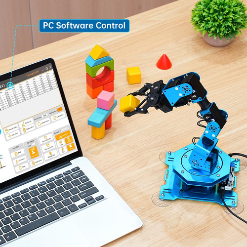 Brazo Robótico Programable Metálico 6dof Con Control Inalámb