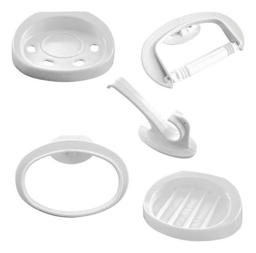 Set Kit Accesorios Para Baño 5 Piezas Resina Pektra Durable 