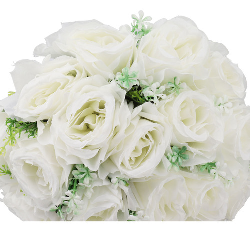Fita Desenhada À Mão Com Buquê De Rosas Artificiais Brancas