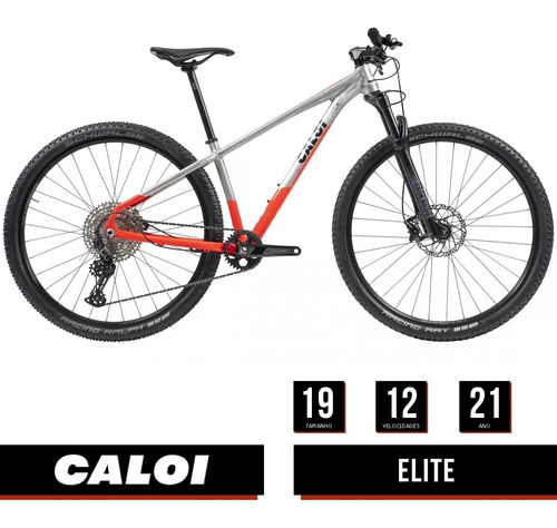 Bicicleta Mtb Caloi Elite Alumínio R29 T19 12v 2021 Alumínio