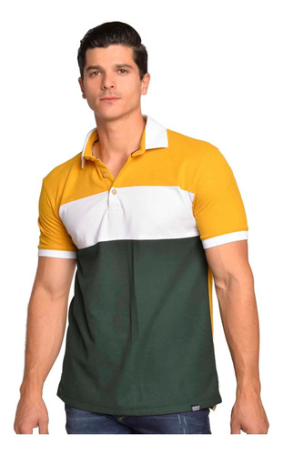 Imagen 1 de 5 de Playera Tipo Polo Bloques De Color