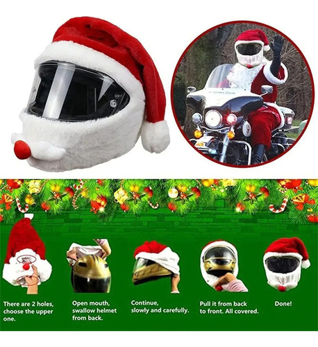 Casco De Motocicleta Sombrero De Navidad Casco Capucha Loco