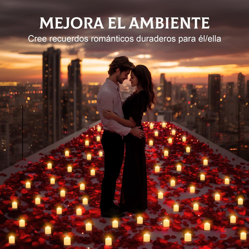 Velas Led Sin Llama, 24 Pcs Velas Led Con Ambiente Romántico