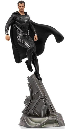 Dc Comics Iron Studios: Traje Negro Superman Escala 1/10 | .