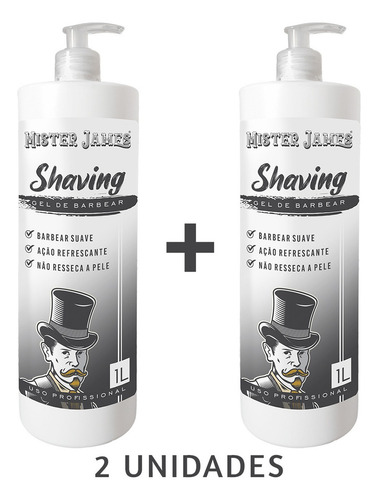 Kit 2 Shaving Gel De Barbear Shave Profissional Mister James