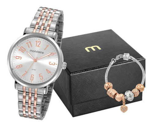 Relógio Mondaine Feminino + Pulseira + Nf 32107lpmvge2k1