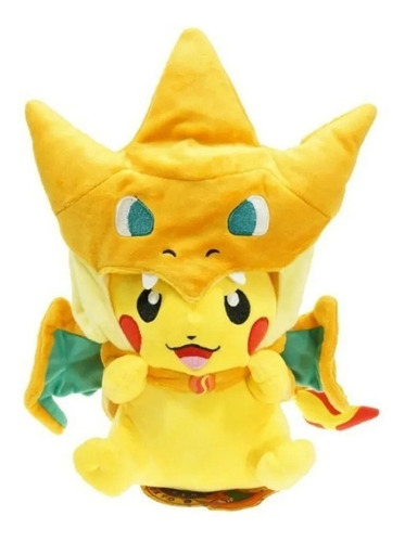 Peluche Pokemon Pikachu Con Gorra Mega Charizard Y 